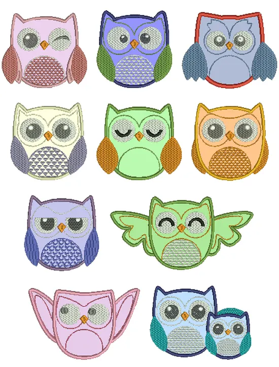 Applique Owls